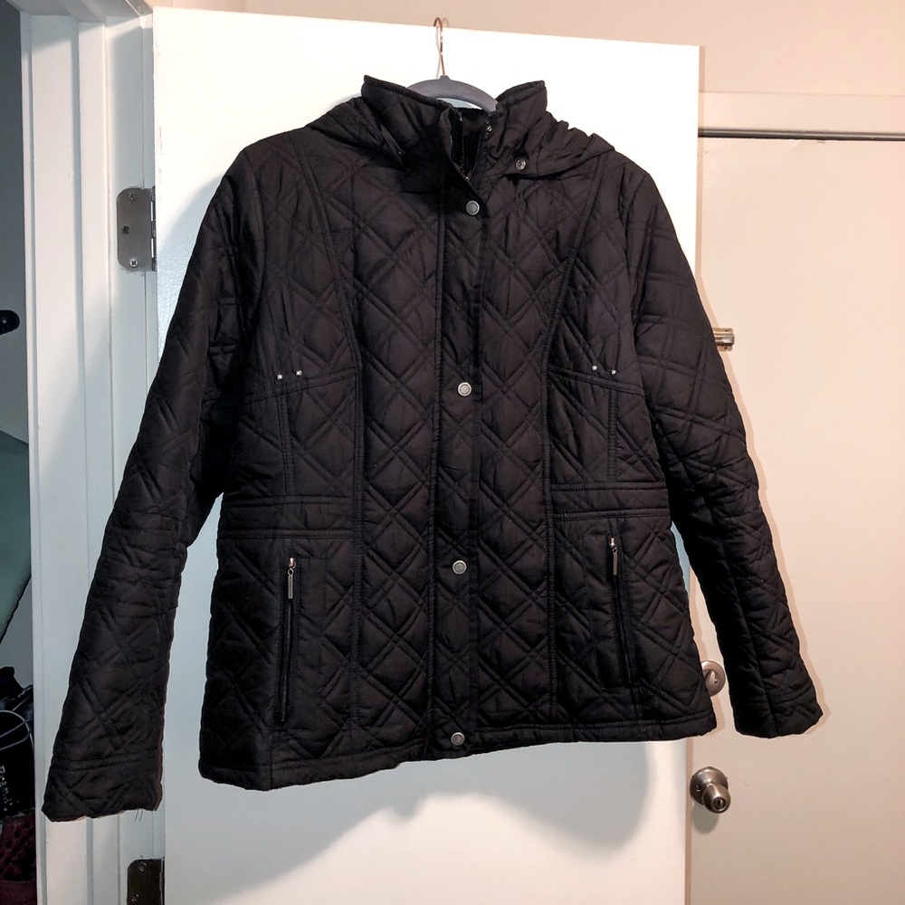 Weatherproof Quilted Jacket Coat - Black - Large